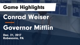 Conrad Weiser  vs Governor Mifflin  Game Highlights - Dec. 21, 2017