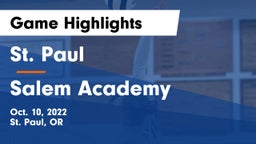 St. Paul  vs Salem Academy  Game Highlights - Oct. 10, 2022