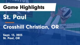 St. Paul  vs Crosshill Christian, OR Game Highlights - Sept. 13, 2023