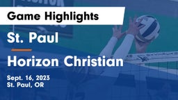 St. Paul  vs Horizon Christian Game Highlights - Sept. 16, 2023