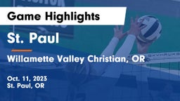 St. Paul  vs Willamette Valley Christian, OR Game Highlights - Oct. 11, 2023