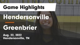 Hendersonville  vs Greenbrier  Game Highlights - Aug. 22, 2022