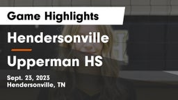 Hendersonville  vs Upperman HS Game Highlights - Sept. 23, 2023