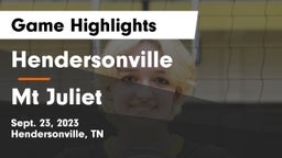 Hendersonville  vs Mt Juliet Game Highlights - Sept. 23, 2023