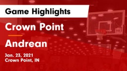 Crown Point  vs Andrean  Game Highlights - Jan. 23, 2021