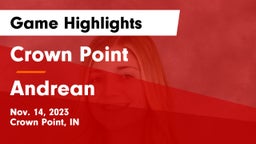 Crown Point  vs Andrean  Game Highlights - Nov. 14, 2023