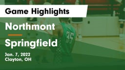 Northmont  vs Springfield  Game Highlights - Jan. 7, 2022
