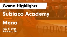 Subiaco Academy vs Mena  Game Highlights - Jan. 9, 2024