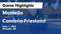 Montello  vs Cambria-Friesland  Game Highlights - Sept. 7, 2023