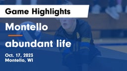Montello  vs abundant life  Game Highlights - Oct. 17, 2023
