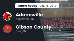 Recap: Adamsville  vs. Gibson County  2019