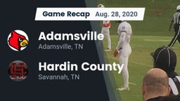 Recap: Adamsville  vs. Hardin County  2020