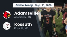 Recap: Adamsville  vs. Kossuth  2020