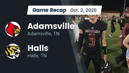 Recap: Adamsville  vs. Halls  2020
