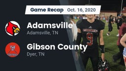 Recap: Adamsville  vs. Gibson County  2020