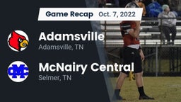 Recap: Adamsville  vs. McNairy Central  2022