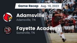 Recap: Adamsville  vs. Fayette Academy  2023