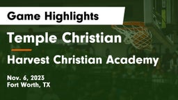 Temple Christian  vs Harvest Christian Academy Game Highlights - Nov. 6, 2023