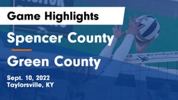Spencer County  vs Green County  Game Highlights - Sept. 10, 2022