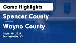 Spencer County  vs Wayne County  Game Highlights - Sept. 10, 2022