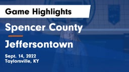 Spencer County  vs Jeffersontown  Game Highlights - Sept. 14, 2022