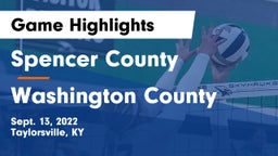 Spencer County  vs Washington County  Game Highlights - Sept. 13, 2022