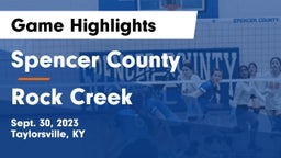 Spencer County  vs Rock Creek  Game Highlights - Sept. 30, 2023