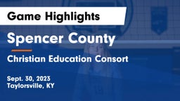 Spencer County  vs Christian Education Consort Game Highlights - Sept. 30, 2023