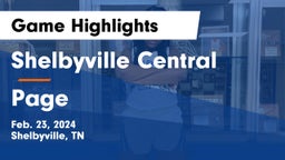 Shelbyville Central  vs Page  Game Highlights - Feb. 23, 2024