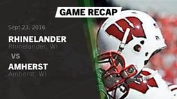 Recap: Rhinelander  vs. Amherst  2016