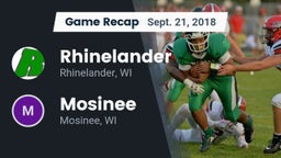 Recap: Rhinelander  vs. Mosinee  2018