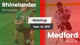 Matchup: Rhinelander High vs. Medford  2019