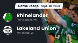 Recap: Rhinelander  vs. Lakeland Union  2020