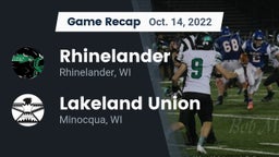 Recap: Rhinelander  vs. Lakeland Union  2022