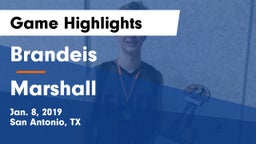 Brandeis  vs Marshall  Game Highlights - Jan. 8, 2019