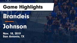 Brandeis  vs Johnson  Game Highlights - Nov. 18, 2019