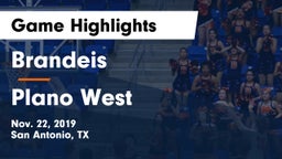 Brandeis  vs Plano West  Game Highlights - Nov. 22, 2019