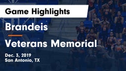 Brandeis  vs Veterans Memorial Game Highlights - Dec. 3, 2019