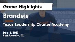 Brandeis  vs Texas Leadership Charter Academy  Game Highlights - Dec. 1, 2023
