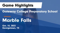 Gateway College Preparatory School vs Marble Falls  Game Highlights - Oct. 14, 2022