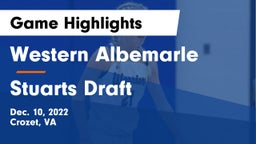 Western Albemarle  vs Stuarts Draft  Game Highlights - Dec. 10, 2022