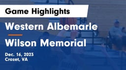 Western Albemarle  vs Wilson Memorial  Game Highlights - Dec. 16, 2023