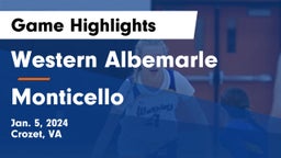 Western Albemarle  vs Monticello  Game Highlights - Jan. 5, 2024