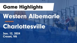 Western Albemarle  vs Charlottesville  Game Highlights - Jan. 12, 2024