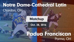 Matchup: NDCL vs. Padua Franciscan  2016