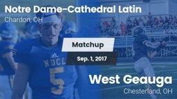 Matchup: NDCL vs. West Geauga  2017