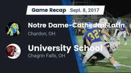 Recap: Notre Dame-Cathedral Latin  vs. University School 2017
