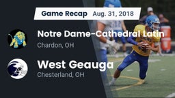Recap: Notre Dame-Cathedral Latin  vs. West Geauga  2018