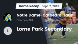 Recap: Notre Dame-Cathedral Latin  vs. Lorne Park Secondary 2018