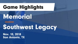 Memorial  vs Southwest Legacy  Game Highlights - Nov. 10, 2018